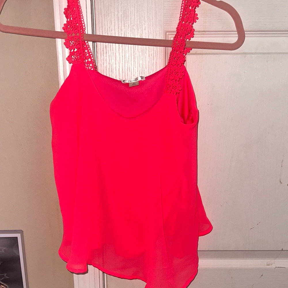 Decree Vibrant Pink Lace Strap Camisole